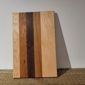 Handmade Multicolor Wooden Cutting Board With Walnut, Mapke And Padock Wood
